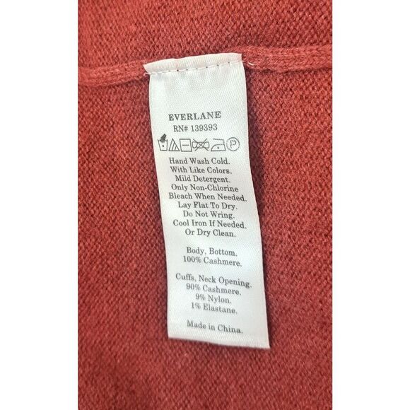 Everlane Womens Small Salmon red 100% Cashmere Sweater Pullover - Picture 7 of 7